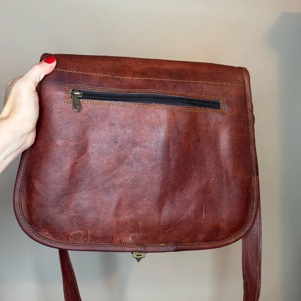 Komal’s Passion Leather‎ Brown Satchel Messenger Bag